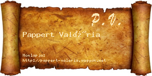 Pappert Valéria névjegykártya