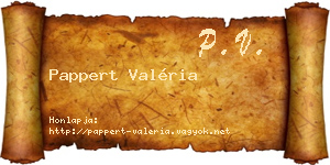 Pappert Valéria névjegykártya